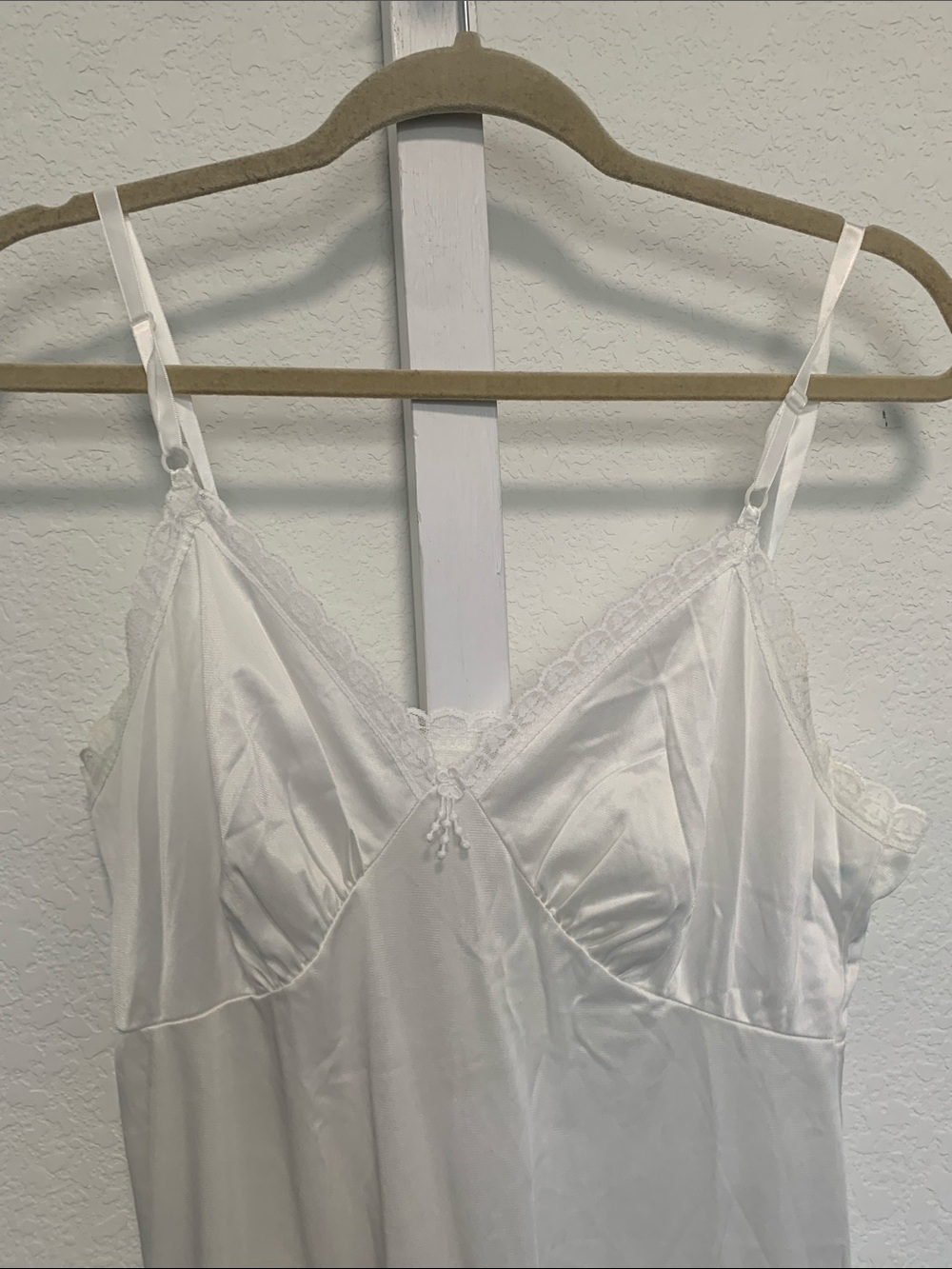 Vintage Sears White Lace-Trim Slip Dress - Picture 2 of 9